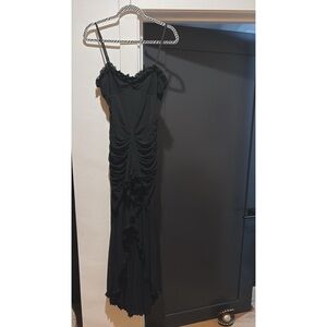 Elegant Black Ruched Dress